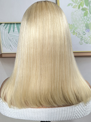 613 Blonde With Brown Roots 13x4 Lace Front Straight Bob Wig