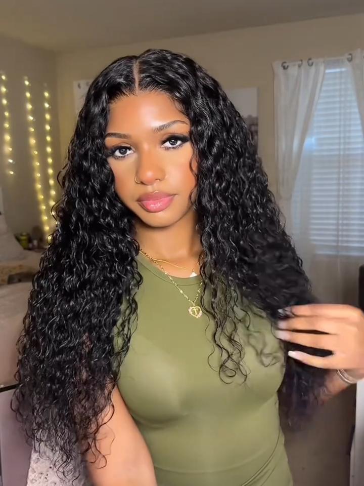 7x5 Put On And Go Glueless Water Wave Drawstring Wig