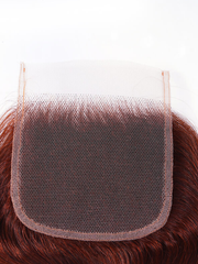 Dark Auburn Body Wave Remy Human Hair 4x4 Free Part Closure