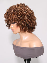 Glueless Spring Bouncy Curly Honey Blonde Bob Wig