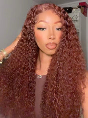 Mahogany Red Brown Jerry Curl 3Pcs 100% Remy Human Hair Bundles