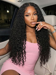7x5 Bye Bye Slip? Lace Black Defined Mixed Curly Glueless Wig with Invisi Drawstring