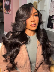 1 Minute Install 6x4.5 Glueless Pre Cut Lace Body Wave Air Wig 150% Density Black Quick & Easy with Natural Hair Line