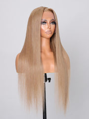 13x4 Lace Front Light Flaxen Brown Silky Straight Wig