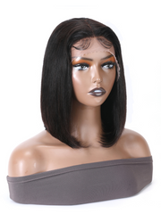 [Plus+ Exclusive] 13X5X0.5 T Part Lace Bob Wig Human Hair Short Black Bob Wig