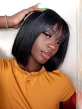 Petaluxe Clip In Bangs Straight Extensions Human Hair
