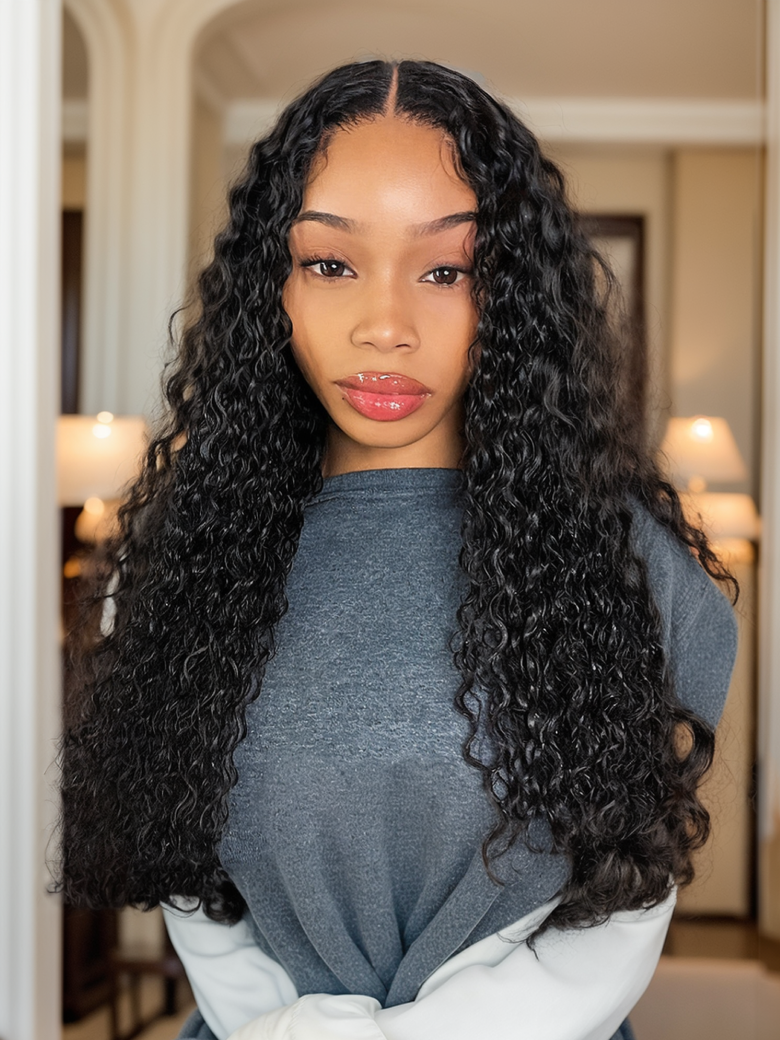 200% Density 13x4 Lace Frontal Curly Wig With Pre-Plucked and Natural-Looking Curls