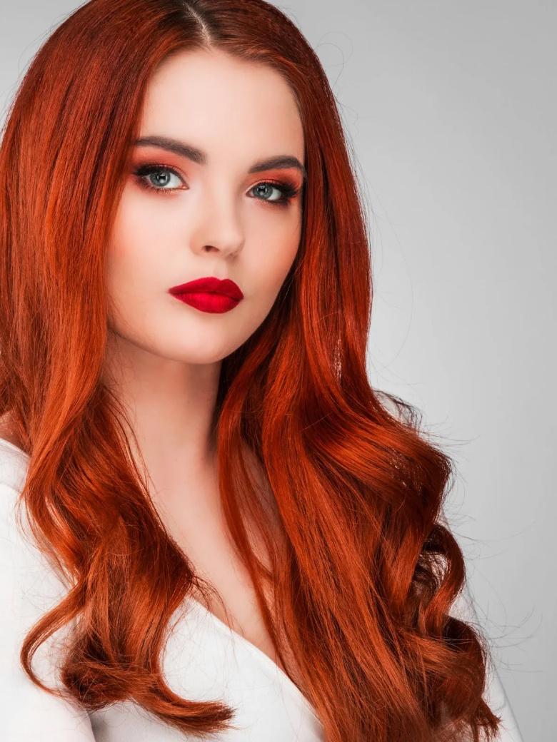 Vibrant Red Human Hair Tape In Extension