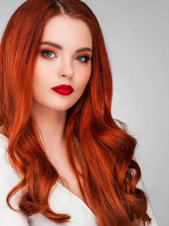 Petaluxe Vibrant Red Human Hair Tape In Extension