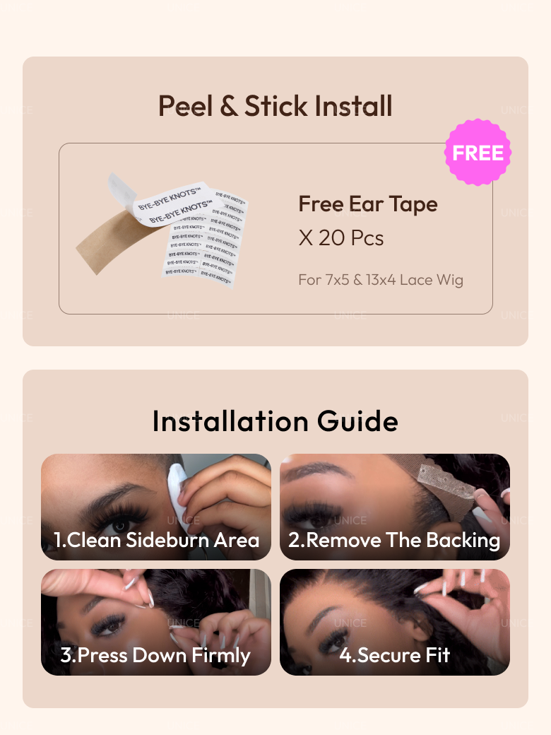 7x5 Bye-Bye Knots? & 13x4 Pre-Everything? Lace Frontal Pull And Go Black Fluffy Natural Loose Wave Curtain Bangs Wig with Free Ear Tape