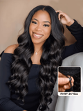 Petaluxe Pull & Go™ U Part / InvisiBlend™ V Part Hair Wig‎ Natural Color Body Wave Wigs For Women