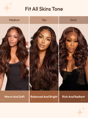 Auburn Brown13x4 Pre-Everything? Lace Frontal Loose Wave 100% Human Hair Wig with Invisi Drawstring & Face Framing Layers 150% Density