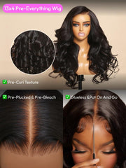 [Pay 24" Get 26"]13x4 Pre-Everything? Transparent Lace Front 3D Body Wave Wig Real Ear To Ear With Invisi Drawstring Super Secure