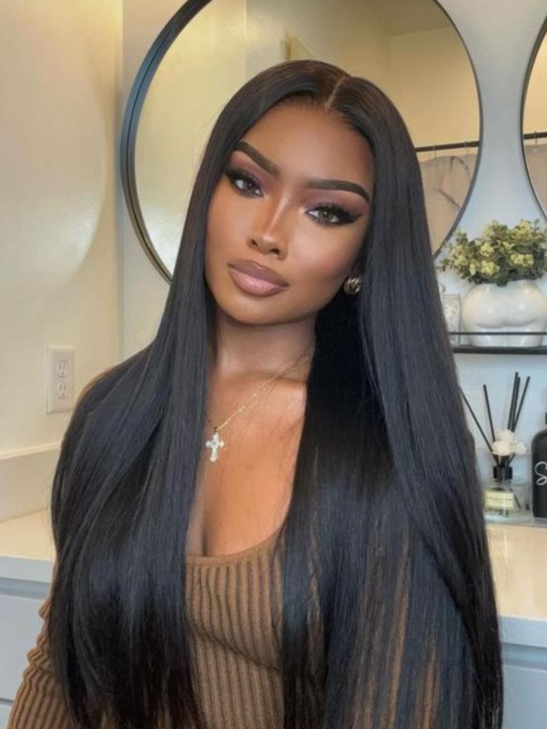 [From 18'']13x4 Ear To Ear Pre-cut Lace Pre Everything Lace Front Straight Wig Pre-Everything Wig