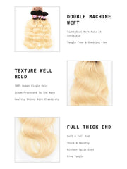 1B/613 Ombre Hair Weave 3 Pcs Body Wave 100% Virgin Human Hair