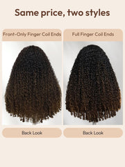 Bye-Bye Knots? 7x5 Lace Natural Black Jerry Curly Drawstring Wig with Defined Finger Coil Ends