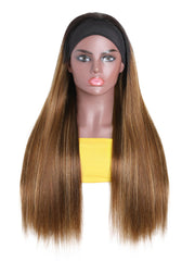 [24"=$99] Honey Blonde Ombre Straight Headband Wigs With Dark Roots 150% Density