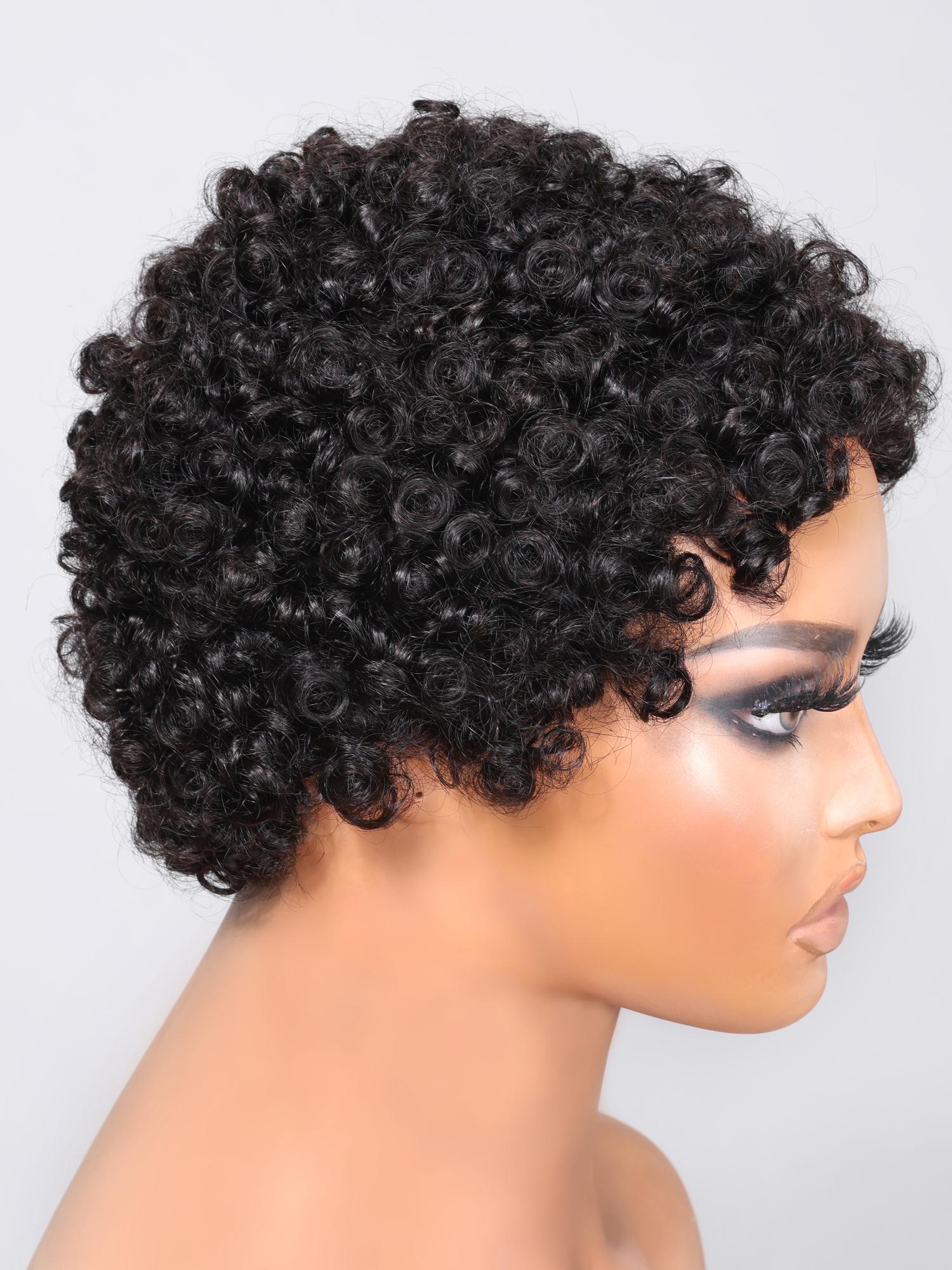 Pixie Cut Afro Beginner Friendly Glueless Black Wig