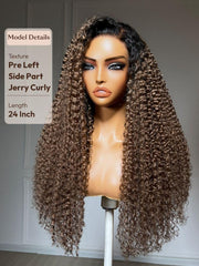 7x5 Bye Bye Slip? Lace Caramel Brown Ombre with Dark Roots Water Wave Glueless Wig