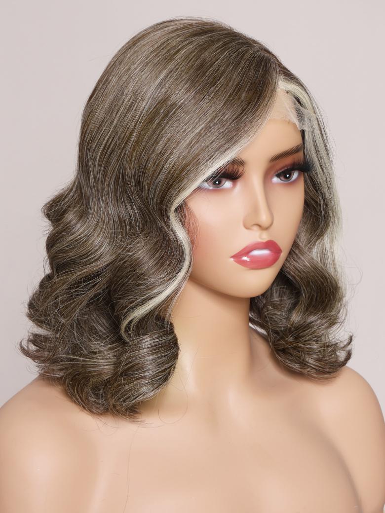 SLOANNE- 12" MONO & SWISS LACE BODY WAVE HUMAN HAIR WIG