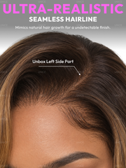 7x5 & 13x4 Pre-Everything? Lace Frontal Brown With Honey Blonde Face-Framing Highlights Wavy Bob Glueless Drawstring Wig Secure Fit