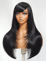 Bye-Bye Knots 7x5 Lace Layered Straight Wig With Side Bangs