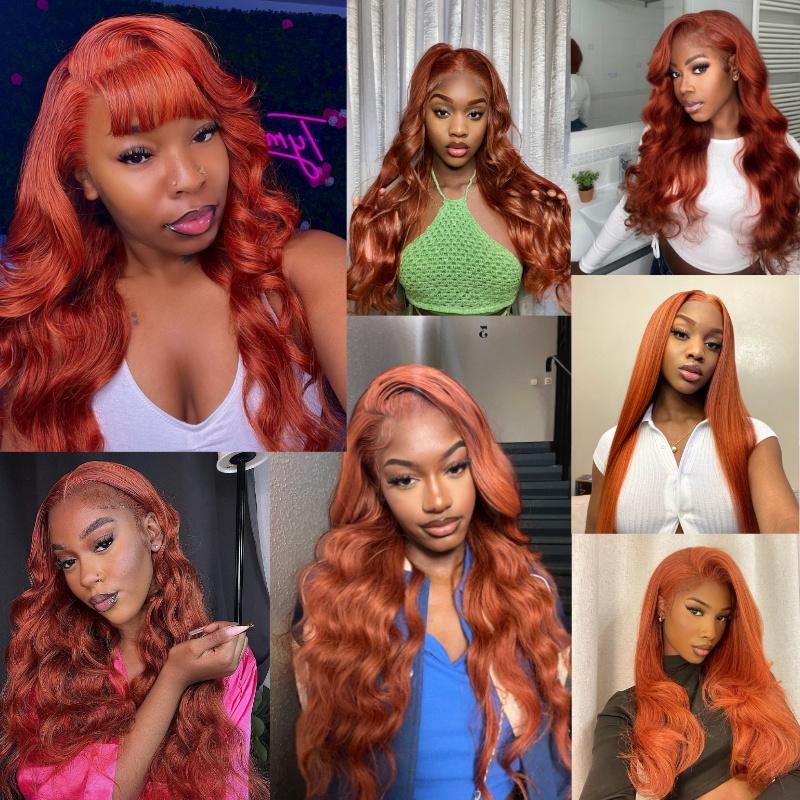 Copper Brown Body Wave Wig 13x4 Lace Front