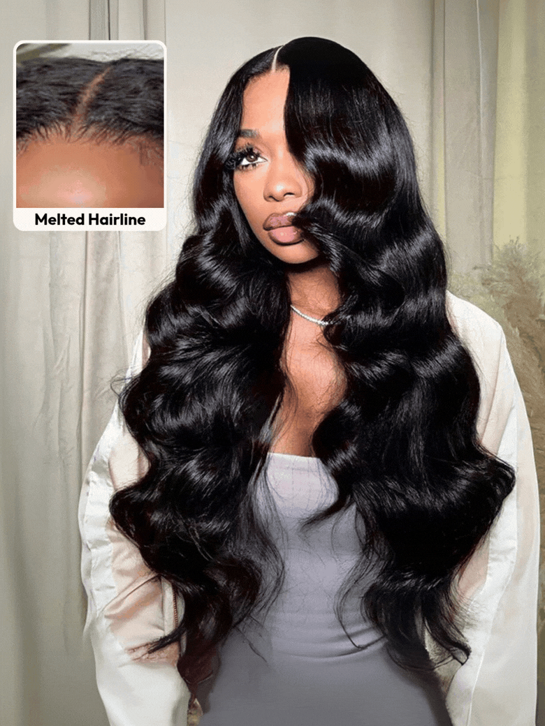 7x5 Bye-Bye Slip Transparent & HD Glueless Lace Body Wave Lace Front Drawstring Wig