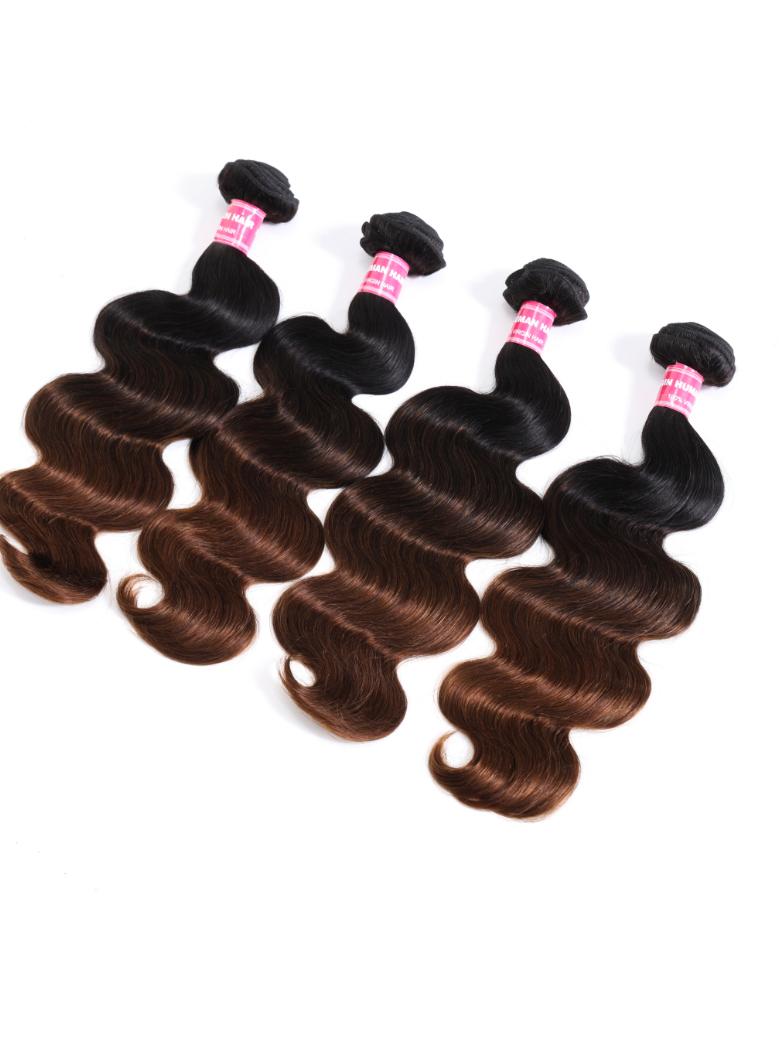Chestnut Brown Ombre 4 Pcs/pack Body Wave Human Hair Bundle