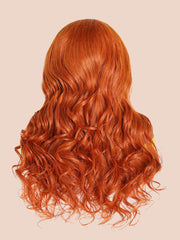 [24"=$129] Lace Part Ginger Color Body Wave Wig 4x0.75 Lace 150% Density Wig