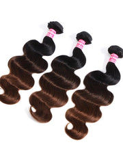 Chestnut Brown Ombre 3 Pcs Body Wave Human Hair Bundles