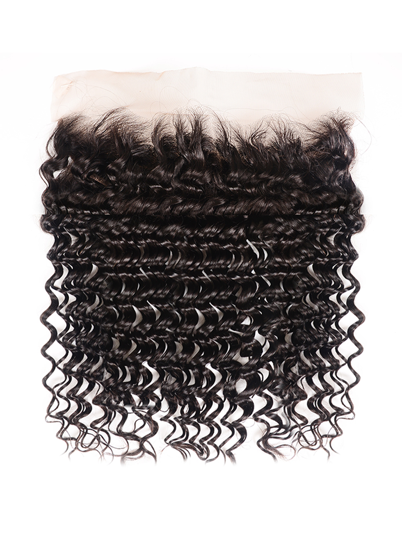 Hair 3 Bundles Deep Wave Hair Weft With 13x4 Lace Frontal