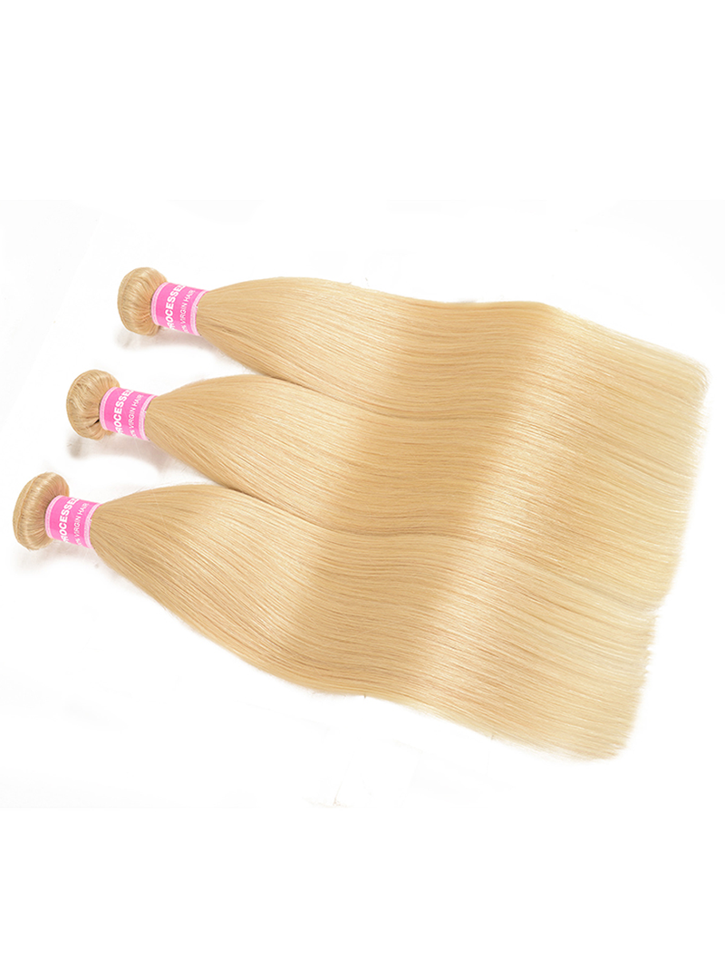 Hair 613 Blonde Virgin Human Hair Extension Bundles 10-24 Inch 3PCS Straight Hair