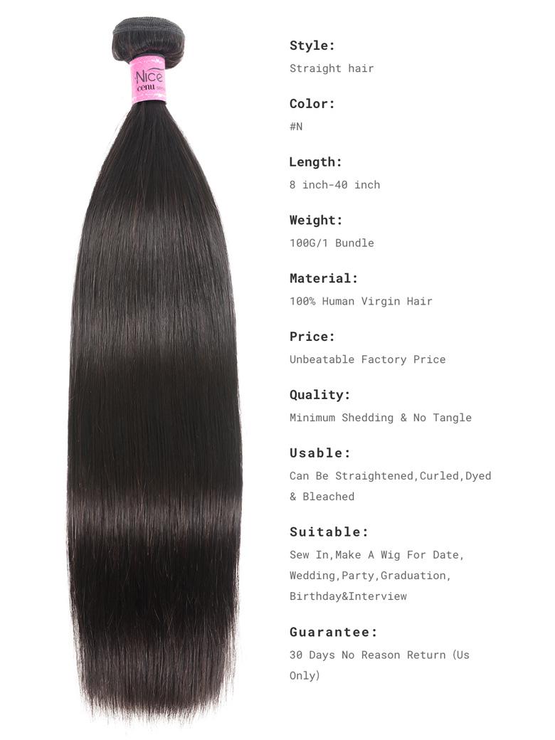 Flash sale Hair 3 Bundles Brazilian Straight 100% Human Virgin Hair