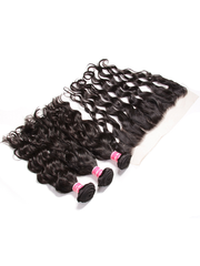 Hair 3 Bundles Natural Wave Hair With 13x4 Lace Frontal