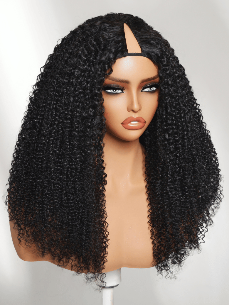 InvisiBlend™ V part Wig Beginner Friendly Kinky Curly Protective Style Human Hair Wig 180% Density Protect Your Natural Hair
