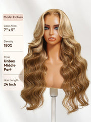 Bye-Bye Knots Wig Pre-Cut 7x5 Glueless Lace & 13x4 Pre Everything Honey Blonde Body Wave Drawstring Wig