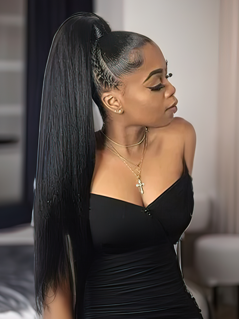 5x5 HD Lace Closure Virgin Straight Wig Natural Black Human Hair Wigs