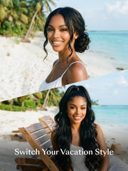 13x4 Bye-Bye Slip? Transparent Lace Front Pull And Go 3D Body Wave Wig Real Ear To Ear With Invisi Drawstring Wig
