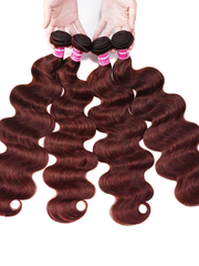 Vibrant Reddish Brown Body Wave 4Pcs 100% Remy Human Hair Bundles Deal