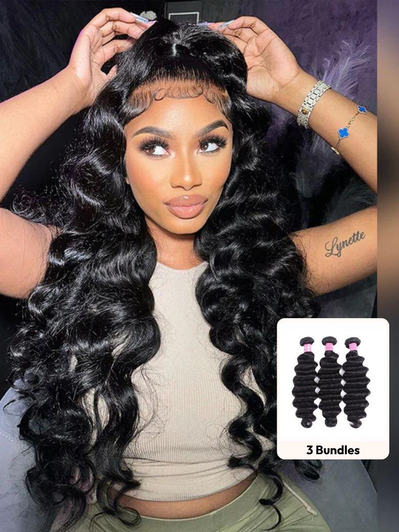 Loose Deep Wave Human Hair 3 Pcs Bundles
