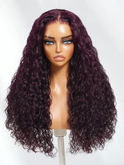 13x4 Pre-Everything? Lace Frontal Chestnut Brown Water Wave Glueless Drawstring Wig