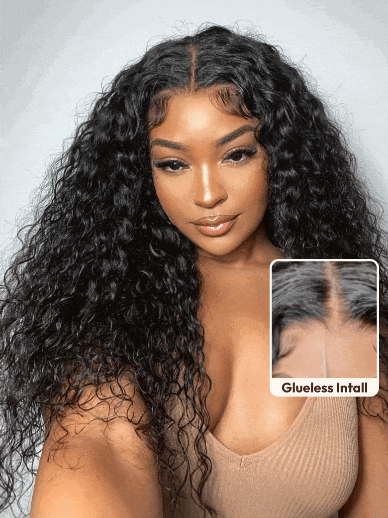 7x5 Bye-Bye Knots? Wig Quick Glueless & HD Lace Wet & Wavy Water Wave Invisible Knots With Invisi Drawstring With Baby Hair