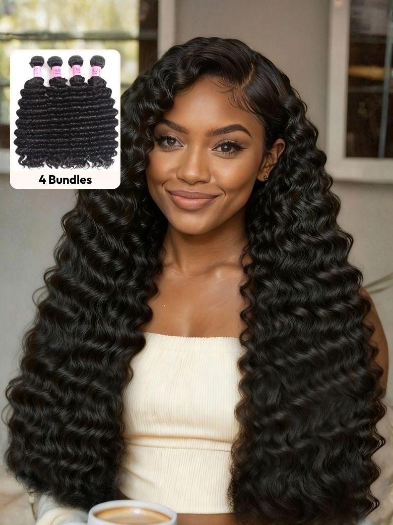 Hair Bundles 4 Pcs/pack Peruvian Deep Wave Virgin Human Hair