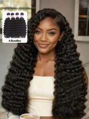 Hair Bundles 4 Pcs/pack Peruvian Deep Wave Virgin Human Hair