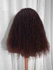 13x4 Lace Front Mahogany Red Brown Kinky Curly Wig 150% Density