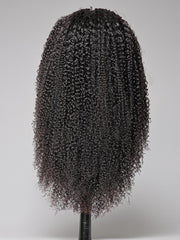 13x4 Transparent Lace Front Kinky Curly Human Hair Wigs Pre Plucked With Baby Hair