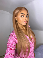 13x4 Lace Front Light Flaxen Brown Silky Straight Wig