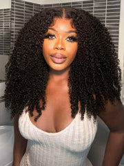 [24''=$139] 7x5 Bye Bye Knots? Glueless Lace Red Blonde Highlights Loose Wave & Natural Black Kinky Curly Wig