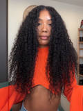 Petaluxe 5x5 Pre Cut Undetectable Lace Super Natural Put On And Go Glueless Curly Black Air Wig 150% Density Weekend Sale